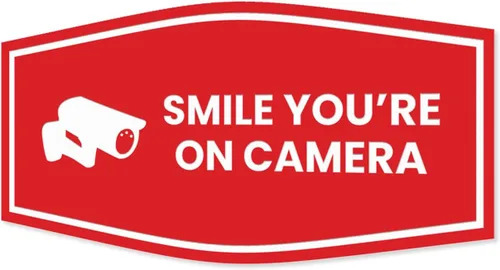 Vista 90 de Fancy Smile You're On Camera Letrero (negro) - Mediano (1 unidad)
