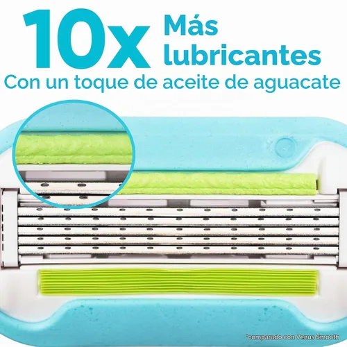 Vista 3 de Gillette Venus Recambios de cuchillas de afeitar Extra Smooth para mujer, 6 unidades, diseñados para un afeitado apurado y suave