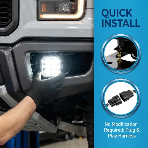 Vista 6 de Luz antiniebla LED con luces de circulación diurna, montaje de luz antiniebla para Ford F250 F350 F450 F550 Super Duty 2005 2006 2007 luces