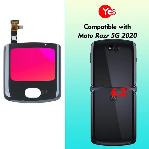 Vista 2 de Reemplazo de pantalla para Motorola Moto Razr 5G 2020 XT2071-4 6.2 "Pantalla LCD para Motorola Moto Razr 5G pantalla táctil digitalizador Asamblea