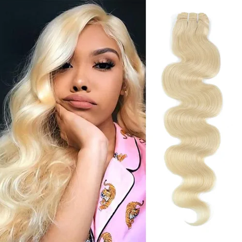Vista 50 de DMKEEP Extensiones de cabello humano ondulado con cierre, 12, 14, 16+10 pulgadas, 100% cabello virgen brasileño sin procesar, 3 paquetes con cierre