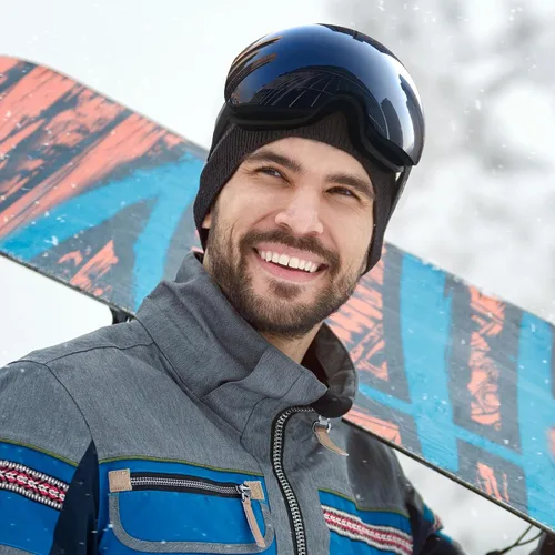 Vista 6 de Supertrip Gafas de esquí para adultos, lentes intercambiables antivaho para nieve, snowboard para hombres, mujeres y jóvenes