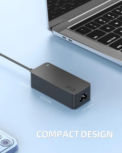 Vista 4 de Dexpt Cargador rápido USB C de 65 W apto para cargador de portátil LG Gram (seguridad certificada por UL) (PD Fast-Charge Tech)