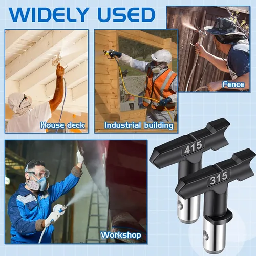 Vista 7 de Zhengmy 12 puntas de rociador de pintura sin aire, puntas de pulverización reversibles, boquillas de pintura para pistola sin aire para pistola
