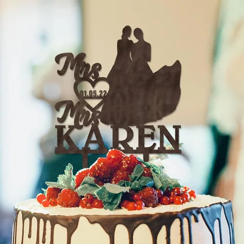 Vista 16 de Decoración para tarta de boda con silueta lesbiana del mismo sexo, decoración para tartas de compromiso para ella y ella, decoración para tartas