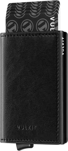 Vista 31 de VULKIT Tarjetero RFID Bloqueo de Cuero Automático Pop Up Cartera Aluminio Slim Pocket Tarjeta de Visita