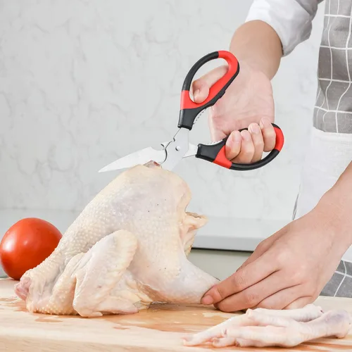 Vista 9 de Tijeras de cocina, tijeras de cocina, tijeras de oficina, paquete de 3 tijeras de alimentos, tijeras de cocina afiladas de acero inoxidable