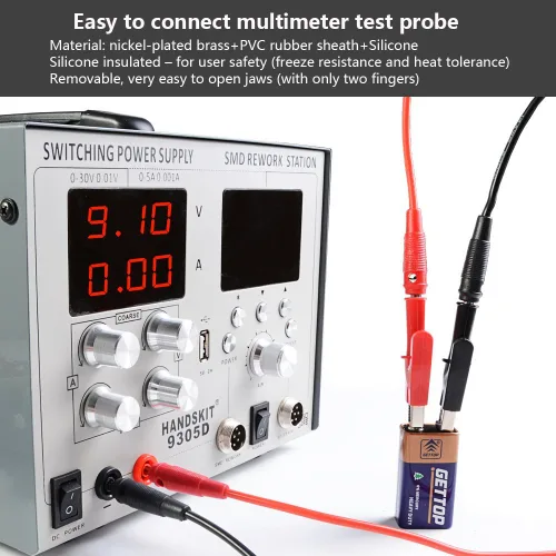 Vista 8 de Juego completo de kits de cables de prueba de multímetro, conectores electrónicos automotrices esenciales, herramientas manuales, probador