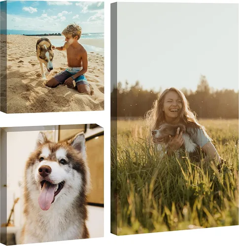 Vista 4 de Qxatwvic Impresiones de lienzo personalizadas con tus fotos, impresiones de lienzo personalizadas para dormitorio, sala de estar, regalo