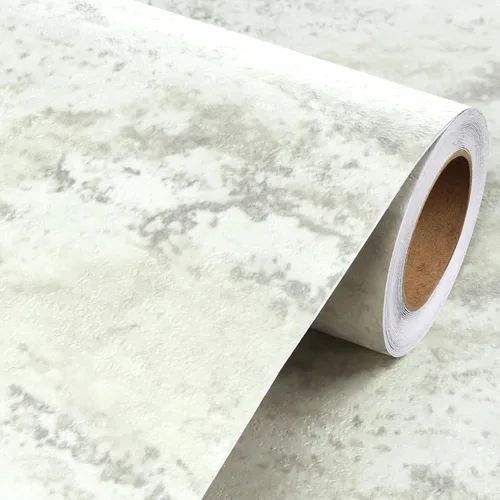 Vista 5 de Livelynine Papel tapiz de textura de hormigón autoadhesivo para dormitorio, color blanco, crema, beige, lavado, cemento, texturizado, vinilo