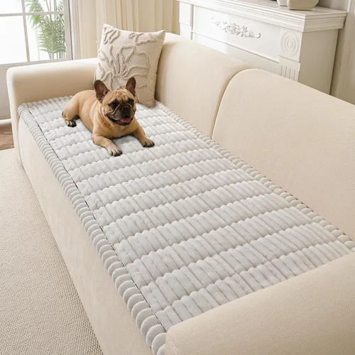 Vista 10 de Funda para sofá para perros lavable, fundas para sofá de 3 cojines no deslizantes, duraderas y peludas, funda para sofá apta para mascotas