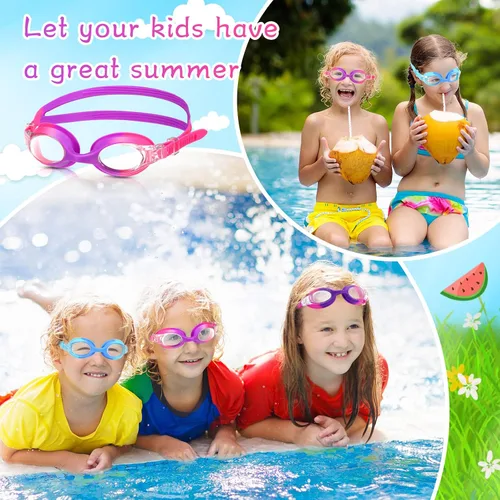Vista 6 de Macarrie 6 gafas de natación para niños, sin fugas, antiniebla, para niños y niñas, con clip para la nariz, tapones para los oídos, de 3 a 14 años