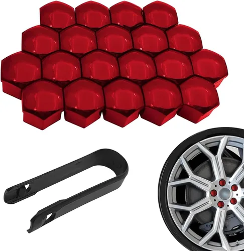 Vista 9 de 20 fundas para tuercas de rueda de automóvil, cubierta decorativa de pernos de rueda de 0.67 pulgadas con herramienta de extracción, tapas