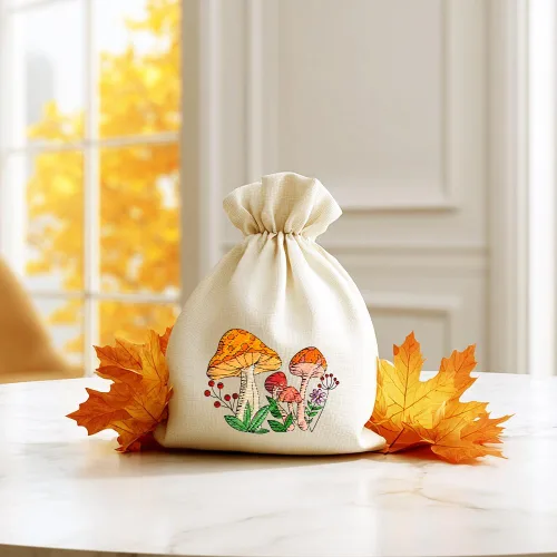 Vista 5 de ORIGACH 4 Hojas Grandes de Estabilizadores de Bordado Solubles en Agua de Otoño, Papel de Bordado de Hojas de Calabaza y Setas para Costura a Mano