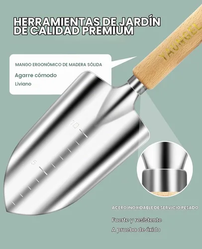 Vista 3 de Juego de herramientas de jardín para mujeres - Kit de 10 piezas de herramientas de jardín de acero inoxidable resistente con mango ergonómico