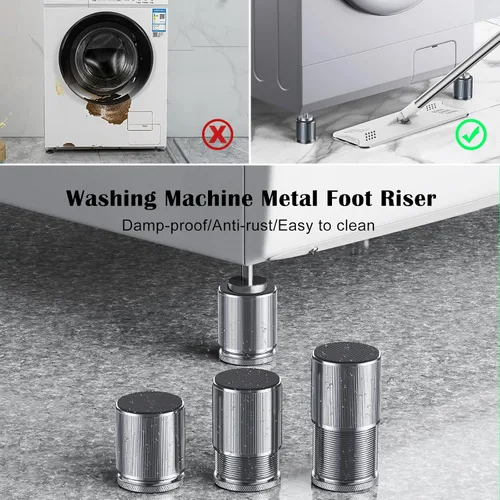 Vista 5 de Elevadores de cama de 3 pulgadas para base ajustable, 4 elevadores de cama de metal resistentes adecuados para cama, sofá, cómoda, mesas, gabinete