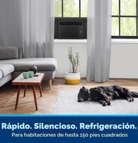 Vista 2 de GE - Unidad de aire acondicionado para ventana, 5,000 BTU para habitaciones pequeñas de hasta 150 pies cuadrados. Con ventilador ajustable manual