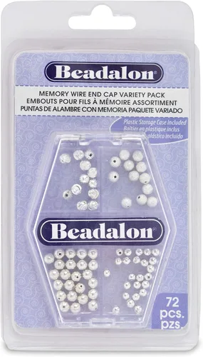 Vista 11 de Beadalon Tapas de alambre de memoria, 0.197 in / .197 in, redondas, color dorado, 10