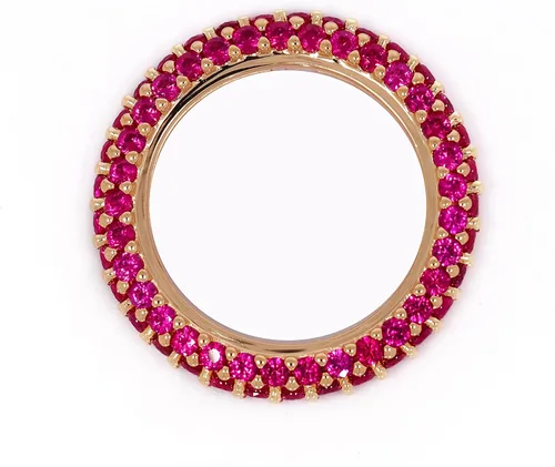 Vista 4 de ETHNIQ Joycelyn Collection - Anillo de eternidad multicolor con circonitas cúbicas para aniversario y aniversario