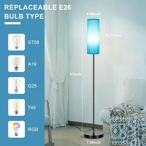 Vista 8 de FRIDEKO HOME Lámpara de pie, iluminación ambiental que cambia de color para sala de estar, dormitorio, lámpara de pie con aplicación y control