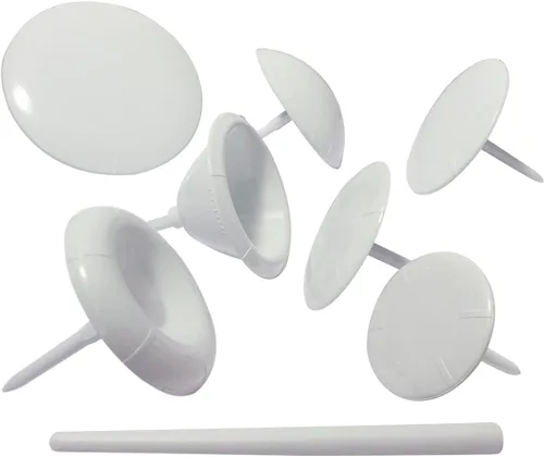 Vista 5 de PME NS557 - Juego de 5 clavos con mango con diseño de flores glaseadas, color blanco