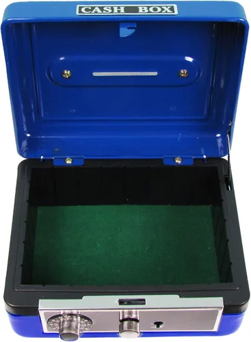 Vista 2 de Caja de efectivo azul personalizada para niños marinos y marinos (tren azul)