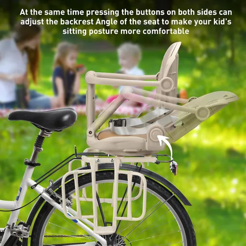 Vista 3 de Kid's Bike seat Rear Child Carrier Bike Chair for Bicycle Kids seat for Children 2~4 Years,Weight 55 lbs