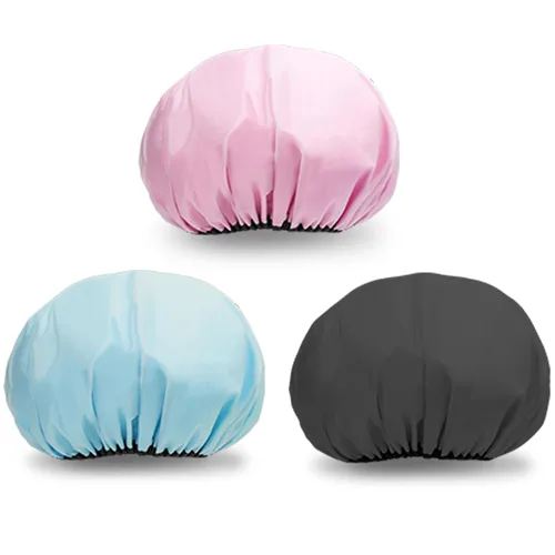 Vista 8 de 3 gorros de ducha súper extra grandes de 16.5 pulgadas, gorro de ducha reutilizable doble impermeable para mujer, gorro de ducha jumbo con forro