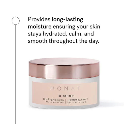 Vista 2 de MONAT Be Gentle Nourishing Moisturizer - Hidratante facial con ácido hialurónico y células madre vegetales. Crema hidratante nutritiva