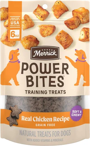 Vista 12 de Merrick Power Bites - Golosinas suaves y masticables para perros, sin gluten ni granos, completamente naturales