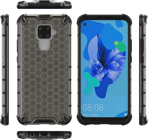 Vista 61 de Pzwoxukhov Funda compatible con Huawei Nova 3i, compatible con Huawei P Smart+ 2018 Honeycomb Anti-Drop Shock-Absorbing Case Negro