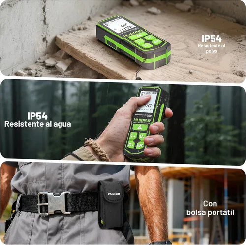 Vista 6 de Herramienta de medición láser con aplicación Bluetooth, 200 pies, ± 1/16 pulgadas de alta precisión, medidor de distancia láser de haz verde