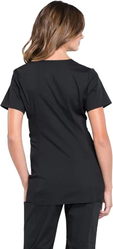 Vista 2 de Cherokee Women's Maternity Scrub Top with 3 Pockets Mock Wrap WW685