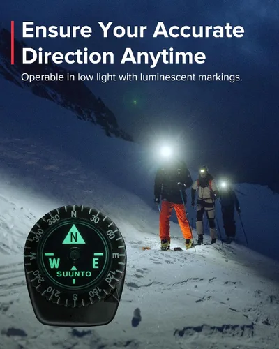 Vista 4 de SUUNTO Brújula Multifuncional, Para el Hemisferio Norte, Brújula de Navegación Compacta y Resistente al Agua para Senderismo y Aventura