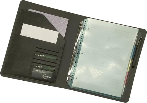 Vista 5 de Carpeta organizadora de cartera con carpetas de archivos de color, padfolio de negocios y entrevistas con carpeta de 3 anillas, portapapeles