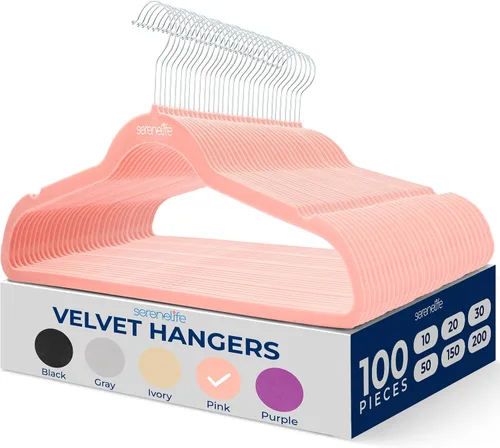 Vista 29 de SereneLife Paquete de 10 Perchas para Ropa de Terciopelo – Perchas Antideslizantes para Ropa con Diseño de Servicio Pesado, Perchas Delgadas que