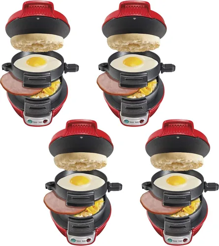Vista 11 de Hamilton Beach Sandwichera de desayuno con anillo para cocinar huevos, ingredientes personalizados, perfecta para magdalenas inglesas, croissants