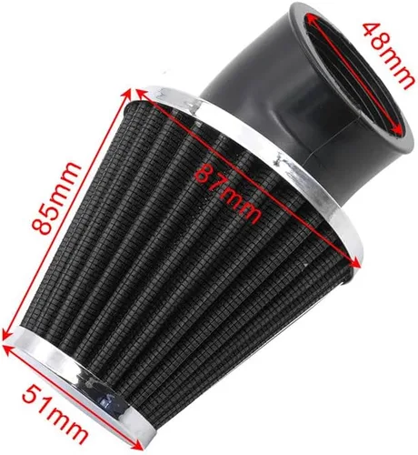 Vista 3 de Filtro de aire de alto rendimiento de 48 mm para motocicleta, filtro de aire para moto de cross compatible con HONDA YAMAHA SUZUKI ATV SSR TTR, Rojo