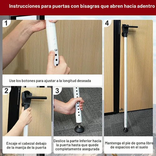 Vista 8 de Barra de seguridad para puerta corredera, paquete de 3 cerraduras