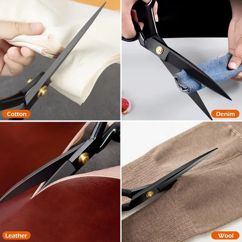 Vista 5 de Tijeras de tela profesionales, tijeras de costura resistentes de 8 pulgadas para corte de tela, tijeras de costura afiladas a medida para cortar