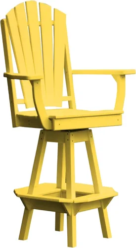 Vista 10 de Poly Lumber Adirondack - Silla giratoria de bar con brazos, color azul Aruba Azul (Aruba Blue)