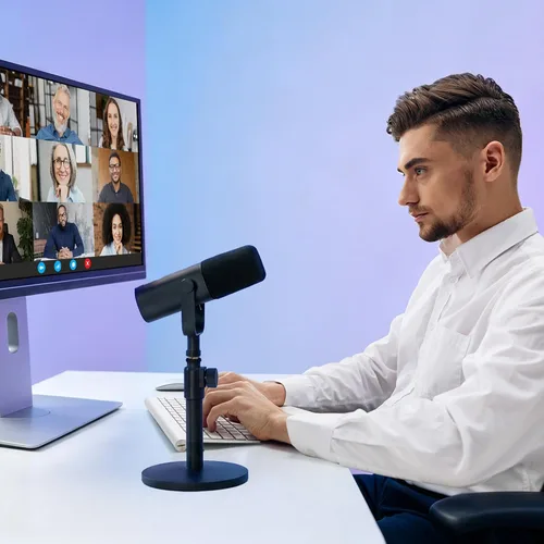 Vista 8 de InnoGear Soporte de micrófono de escritorio, soporte de micrófono de mesa mejorado ajustable con clip de micrófono y tornillo macho de 5/8" a hembra