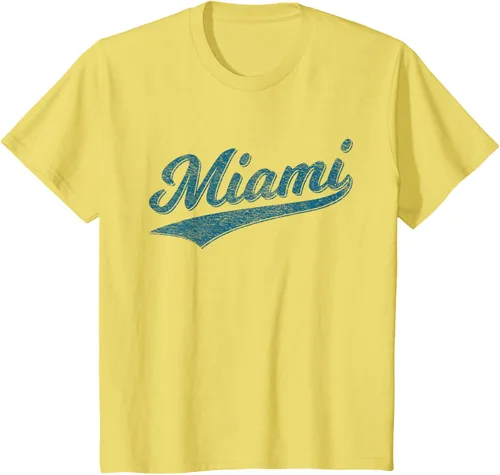 Vista 25 de Camiseta de estilo vintage de Miami Florida VARSITY SCRIPT Sports, gris, S