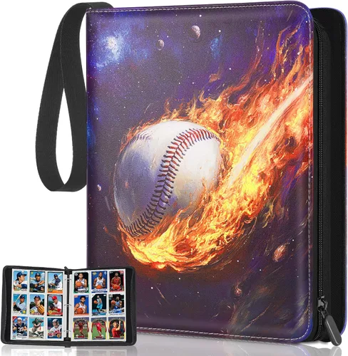 Vista 7 de Carpeta de 900 bolsillos para tarjetas de béisbol para tarjetas de intercambio, fundas para tarjetas de béisbol, juego de protectores para tarjetas