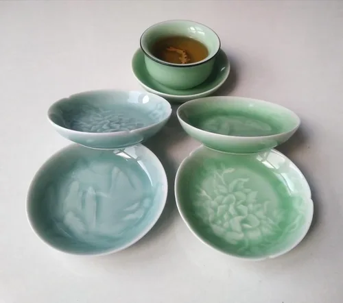 Vista 3 de Celadon - Plato pequeño de condimentos de 3.5 pulgadas, plato de vinagre