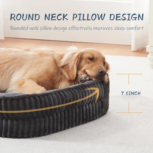 Vista 4 de Cama ortopédica para perros para cachorros, razas de perros extra pequeños, cama ovalada para gatos, sofá cama para perros de espuma de celda
