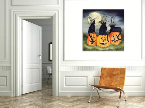 Vista 6 de Jaxson Rea "Haunting Halloween Night II No Border Gallery Wrapped Canvas by Kathleen Parr McKenna, 12" x 12