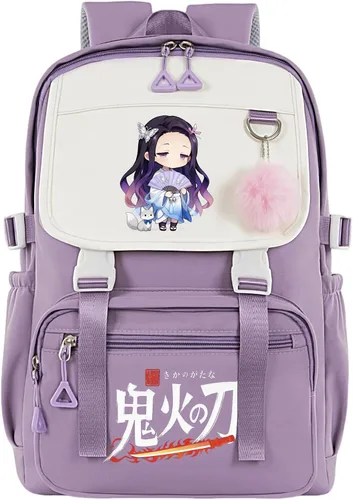 Vista 14 de Mochila de anime para niñas con puerto de carga USB 20L, mochila escolar para adolescentes, mochila grande para computadora portátil para viajes uso