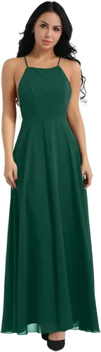 Vista 3 de YiZYiF - Vestido de fiesta de gasa para mujer, sin espalda