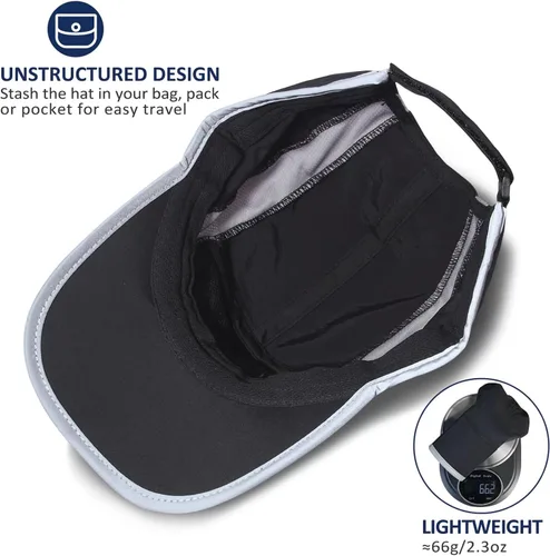 Vista 4 de GADIEMKENSD Sombrero reflectante plegable para exteriores, diseño sin estructura, protección solar UPF 50+, sombreros deportivos para mujeres
